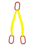 1" Double Leg Polyester Web Bridle Lifting Sling 2-Ply with Master Links