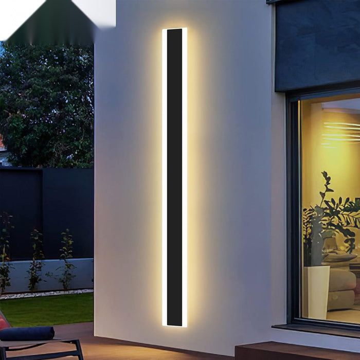 100 x 8 cms size Outdoor Acrylic Black Wall Lights, 18W Waterproof IP65 Warm White