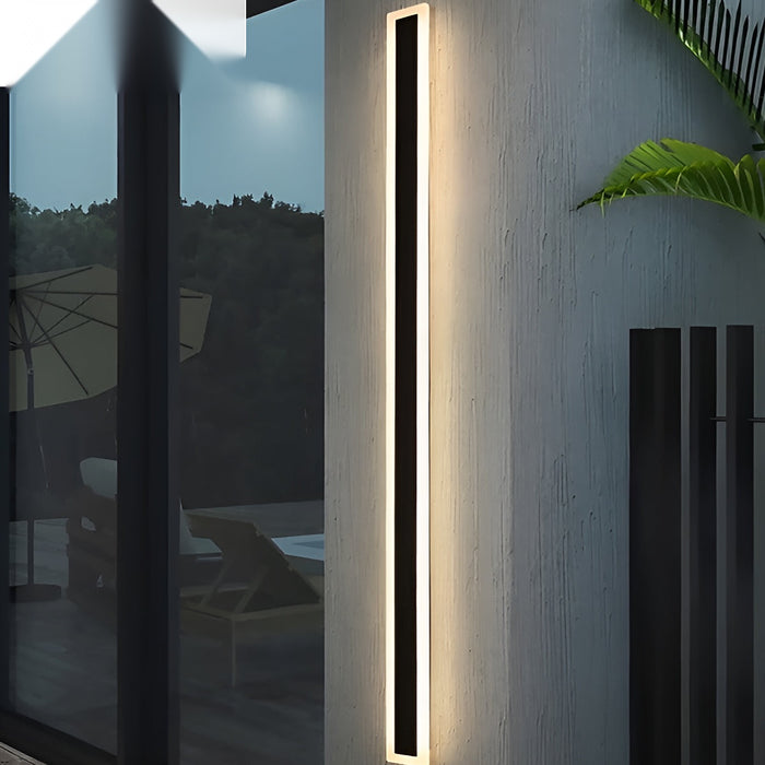 100 x 8 cms size Outdoor Acrylic Black Wall Lights, 18W Waterproof IP65 Warm White