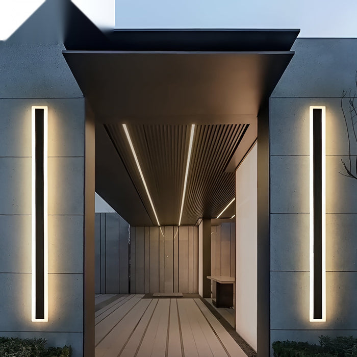 100 x 8 cms size Outdoor Acrylic Black Wall Lights, 18W Waterproof IP65 Warm White
