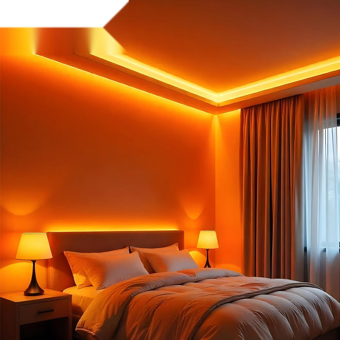 17mm x 7mm Aluminium LED Profile with PC Cover - 2m Kit (1mm Thickness)