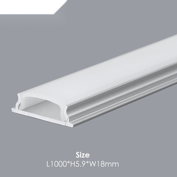 18mm x 5.9mm Bendable Aluminum Profile with PC Cover - 1m Length Kit (0.9mm Thickness)