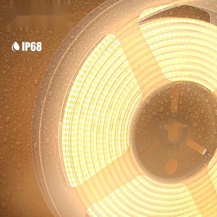 24V COB LED Strip Lights 30 Meters Reel with 480 LEDs/M, 12W/M, 1200lm/M, CRI 90-92, 4000K, IP68