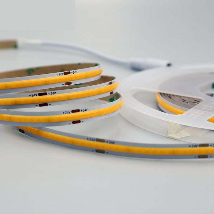 24V COB LED Strip Lights with 480 LEDs/M, 12W/M, 1200lm/M, CRI 90-92, 4000K