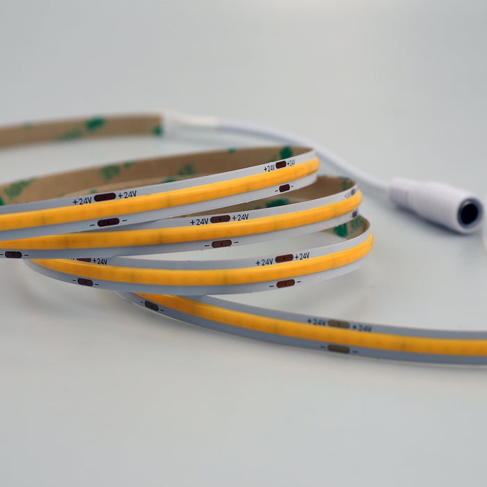 24V COB LED Strip Lights with 480 LEDs/M, 12W/M, 1200lm/M, CRI 90-92, 4000K