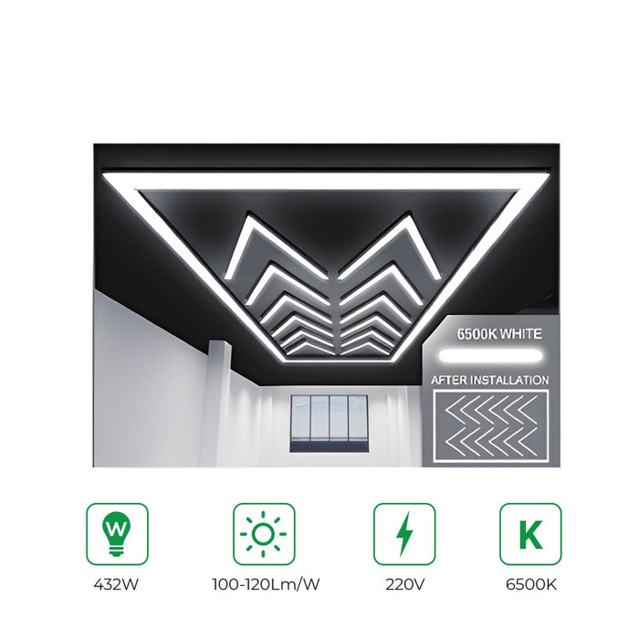 396W Designer Ceiling Light, Arrow Border, CCT Switch