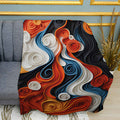 3D Volumetric Spiral Print Plush Fleece Throw Blanket
