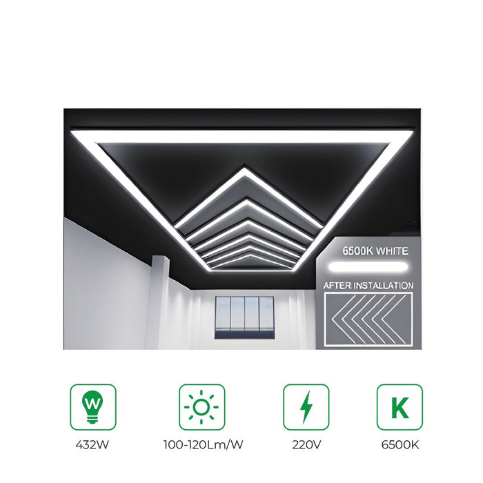 432W Designer Ceiling Lights with Frame 8 Arrow and border
