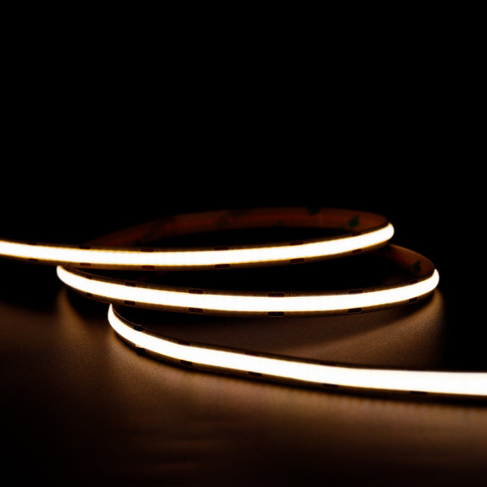 5 Meters Set of 24V Dotless COB Strip with 480 LEDs/M + Dimming Controller + UK Adapter Plug, 4000K