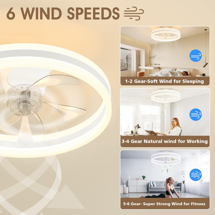 50cm Ceiling Fan with LED Light - White