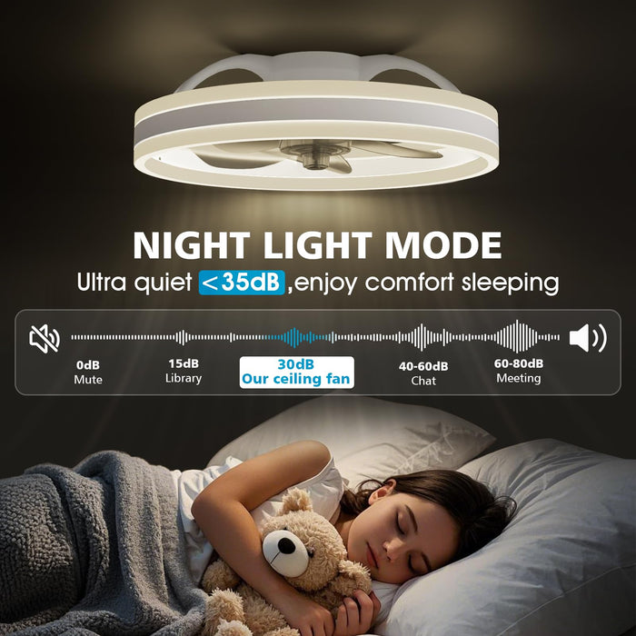 50cm Ceiling Fan with LED Light - White
