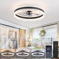 50cm Ceiling Fan with LED Light, 30W, Remote, 6-Speed – Black