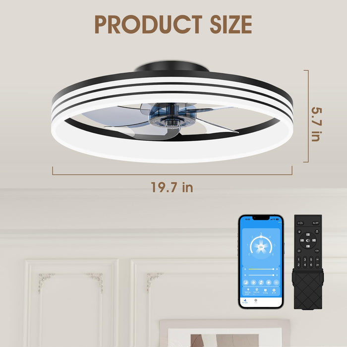 50cm Ceiling Fan with LED Light (App) - White