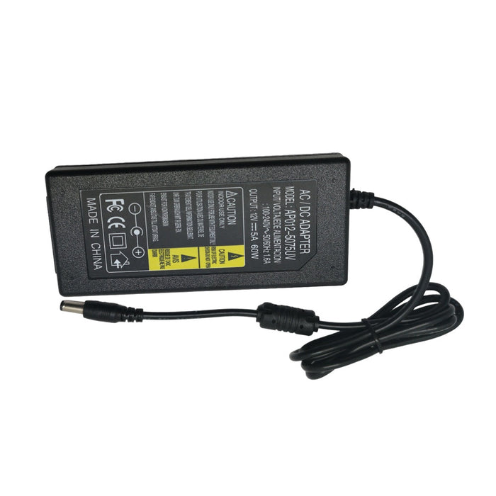 60W Plastic Power Supply Adapter, 12V 5A, UK Plug