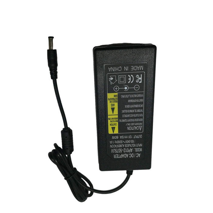 60W Plastic Power Supply Adapter, 12V 5A, UK Plug