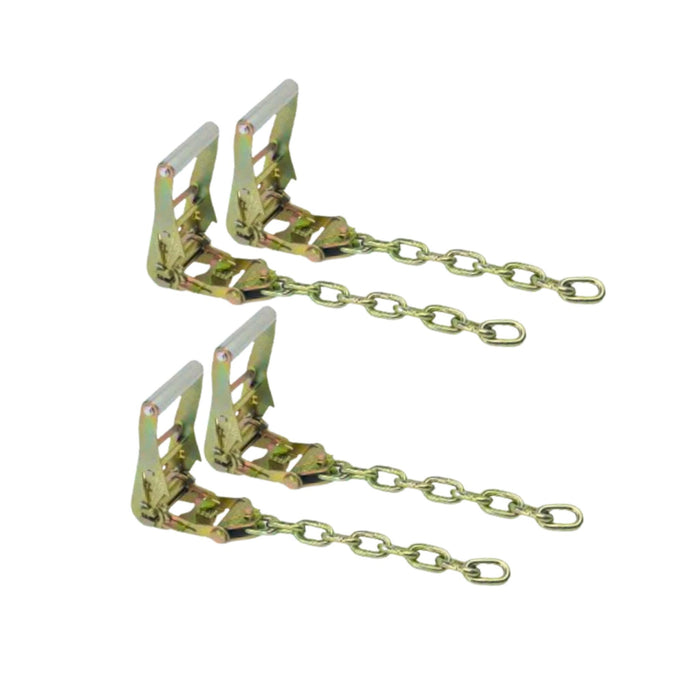set of ratchet buckles with grade 70 chain extensions