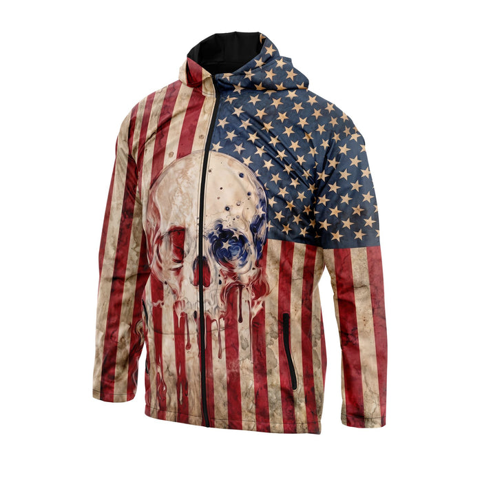 American Skull Print Lightweight Tactical Windbreaker Jacket