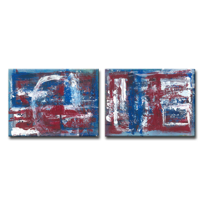 Americana Blues No. 1/2' 2 Piece Wrapped Canvas Wall Art Set