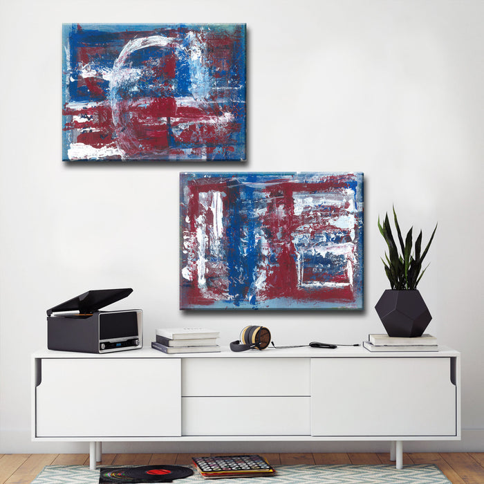 Americana Blues No. 1/2' 2 Piece Wrapped Canvas Wall Art Set
