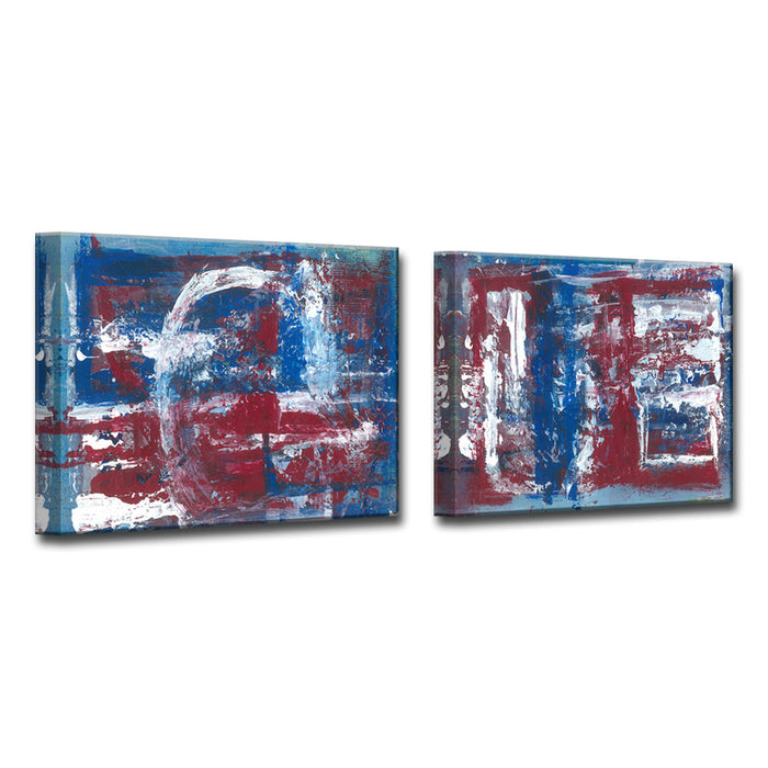Americana Blues No. 1/2' 2 Piece Wrapped Canvas Wall Art Set