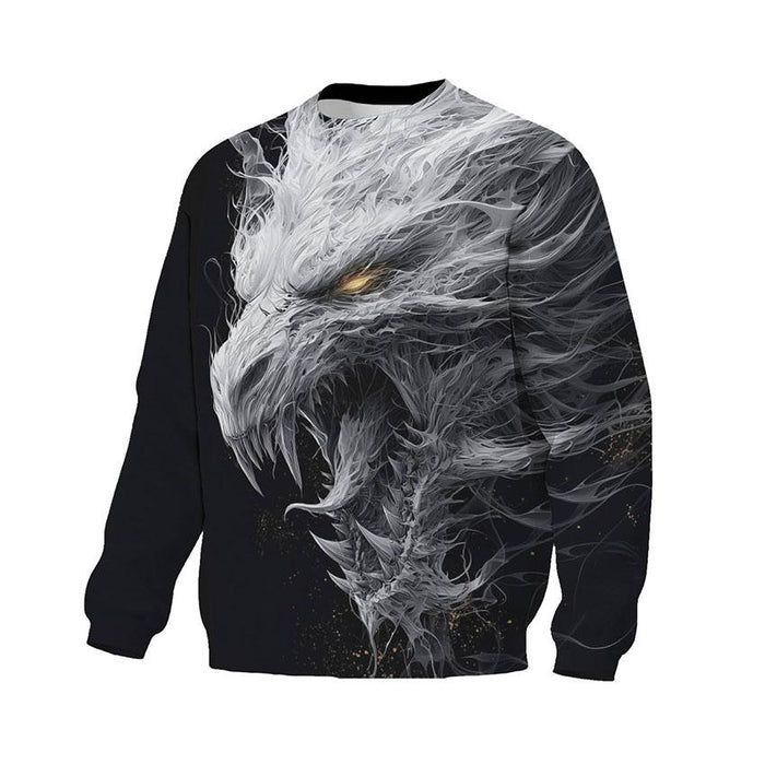 Ancient White Dragon Print Sweatshirt - Unisex Fleece Crewneck