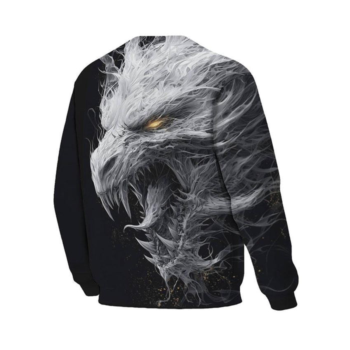 Ancient White Dragon Print Sweatshirt - Unisex Fleece Crewneck