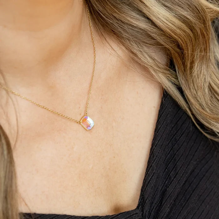 Angel Aura Quartz Cushion Necklace