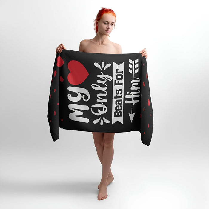 Arrow of Love Print - Soft Cotton Terry Bath & Beach Towel