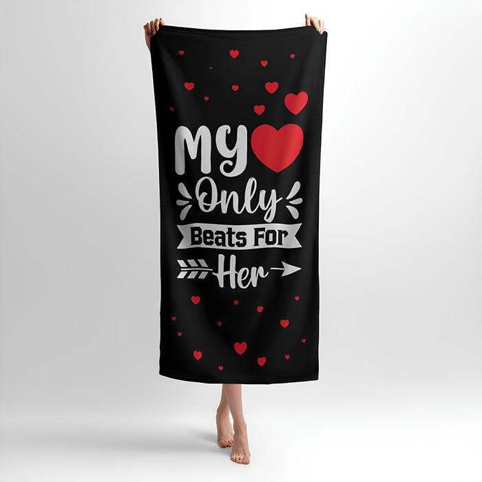 Arrow of Love Print - Soft Cotton Terry Bath & Beach Towel