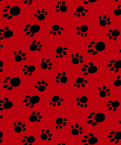 Baum Red/Black Paw Print  Fleece