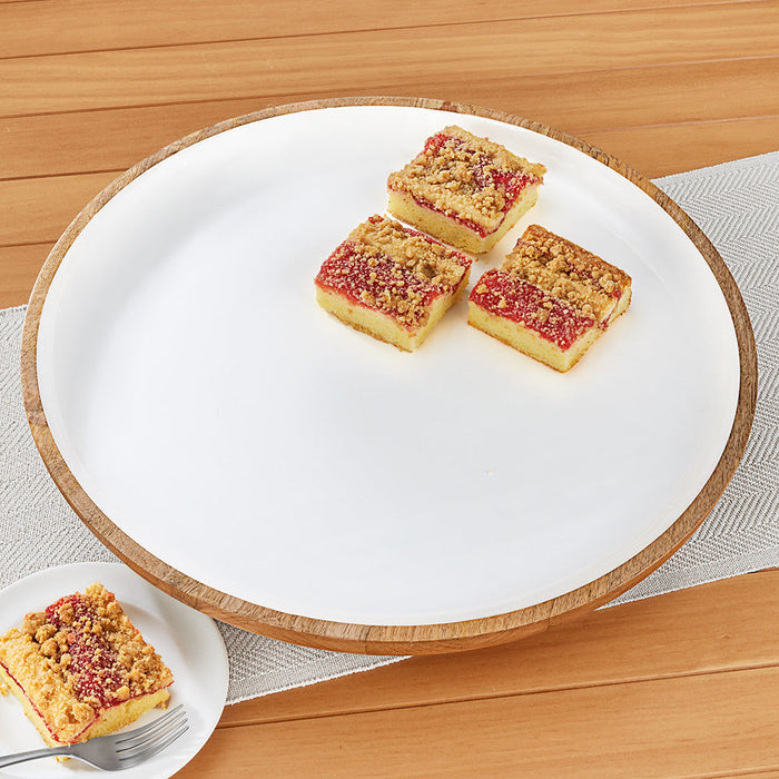 Be Home Madras Enameled Mango Footed Platter