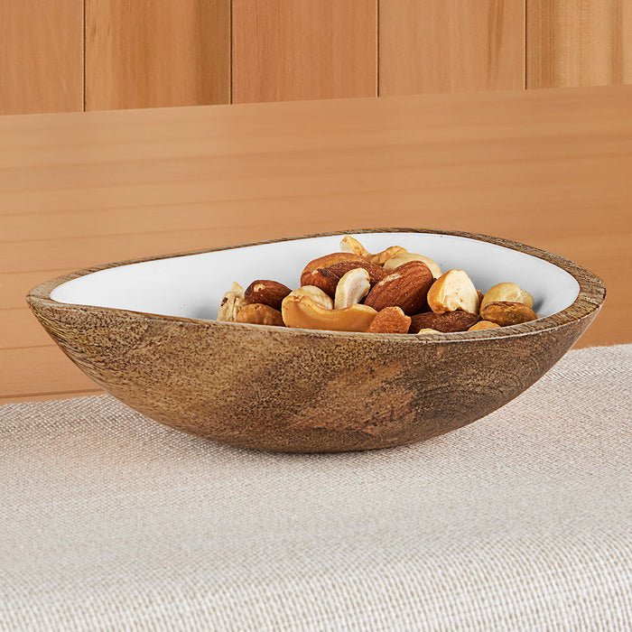Be Home Madras Enameled Mango Serving Bowls, Shallow