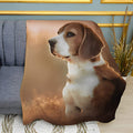 Beagle in Autumn Print Plush Fleece Throw Blanket