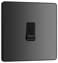 BG Evolve Black Chrome 1G bell push switch - PCDBC14B-01