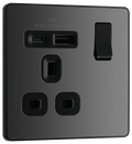 BG Evolve Black Chrome 1G SP Switch, USB-A+C - PCDBC21UAC18B-01