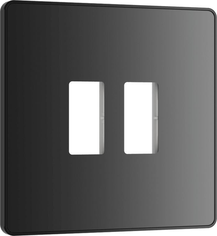 BG Evolve Black Chrome 2 module front plate - MPCDBC2B-01