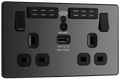 BG Evolve Black Chrome 2G SP Switch, WiFi Extender + USB A - PCDBC22UWRB-01