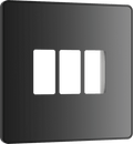 BG Evolve Black Chrome 3 module front plate - MPCDBC3B-01