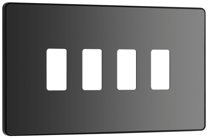 BG Evolve Black Chrome 4 module, rectangular - RPCDBC4B-01
