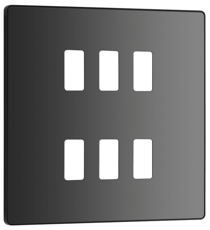 BG Evolve Black Chrome 6 module, square - RPCDBC6B-01