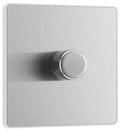 BG Evolve Brushed Steel 1G 2-Way Push 200W - PCDBS81W-01