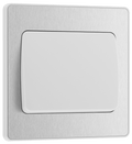 BG Evolve Brushed Steel 1G 2-Way Switch, wide rocker - PCDBS12WW-01