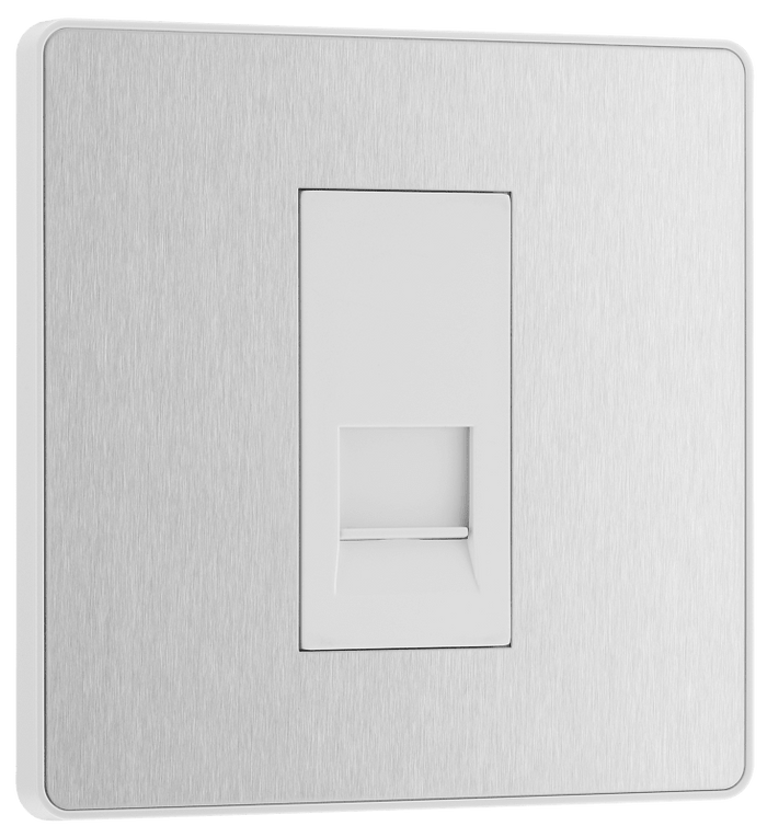 BG Evolve Brushed Steel 1G telephone socket, secondary - PCDBSBTS1W-01