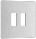 BG Evolve Brushed Steel 2 module front plate - MPCDBS2W-01