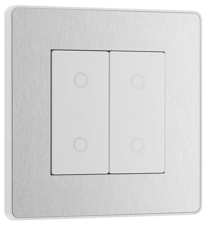 BG Evolve Brushed Steel 2G 2-Way Touch, secondary - PCDBSTDS2W-01