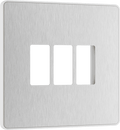 BG Evolve Brushed Steel 3 module front plate - MPCDBS3W-01