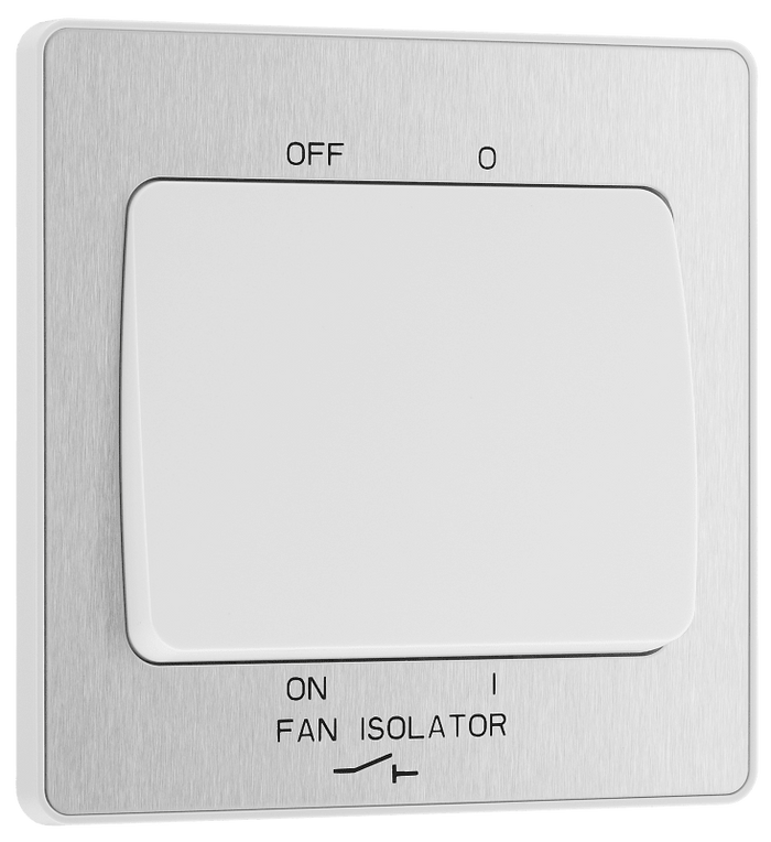 BG Evolve Brushed Steel 3-Pole Fused Fan Isolator - PCDBS15W-01