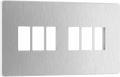 BG Evolve Brushed Steel 6 module front plate - MPCDBS6W-01