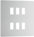 BG Evolve Brushed Steel 6 module, square - RPCDBS6W-01