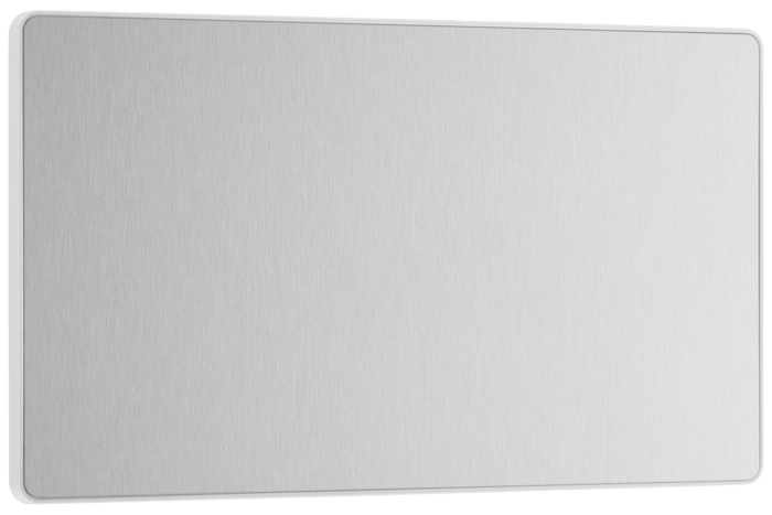 BG Evolve Brushed Steel Double, blank plate - PCDBS95W-01